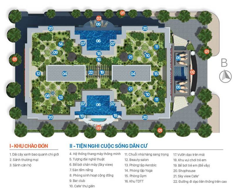 Hệ thống tiện ích nội khu tại Sunshine Center Phạm Hùng
