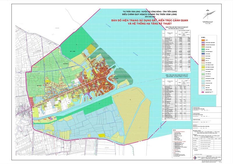 Bản đồ hiện trạng quy hoạch thị trấn Vàm Láng