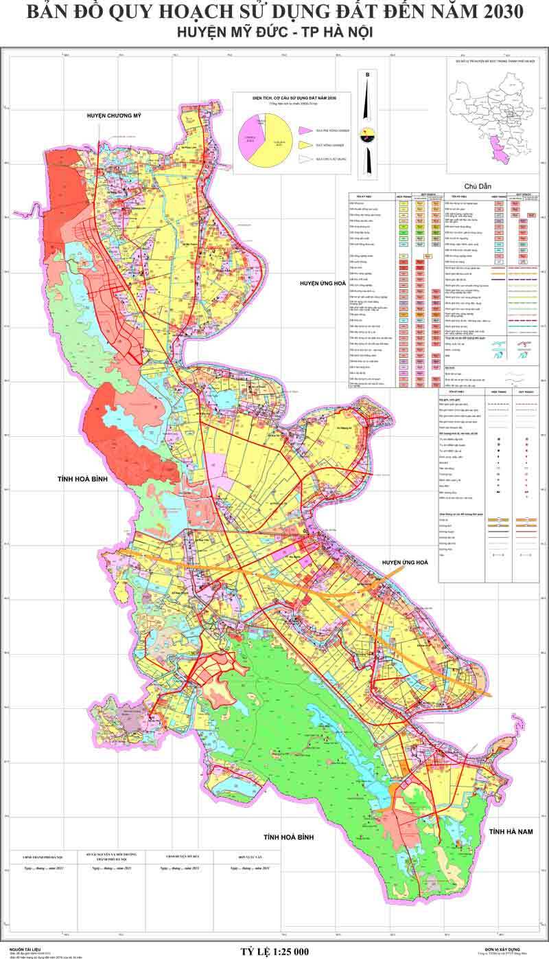 Bản đồ quy hoạch sử dụng đất huyện Mỹ Đức đến năm 2030