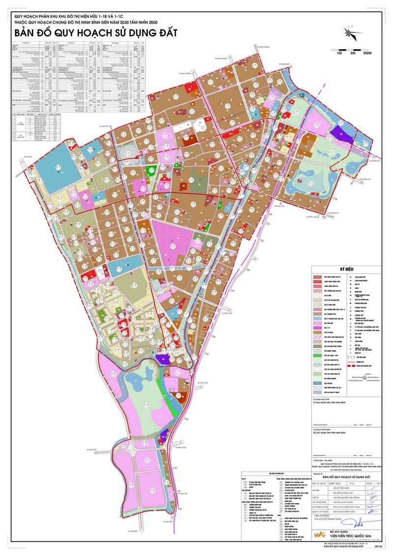 Bản đồ quy hoạch sử dụng đất phân khu khu đô thị 1-1-B, 1-1-C