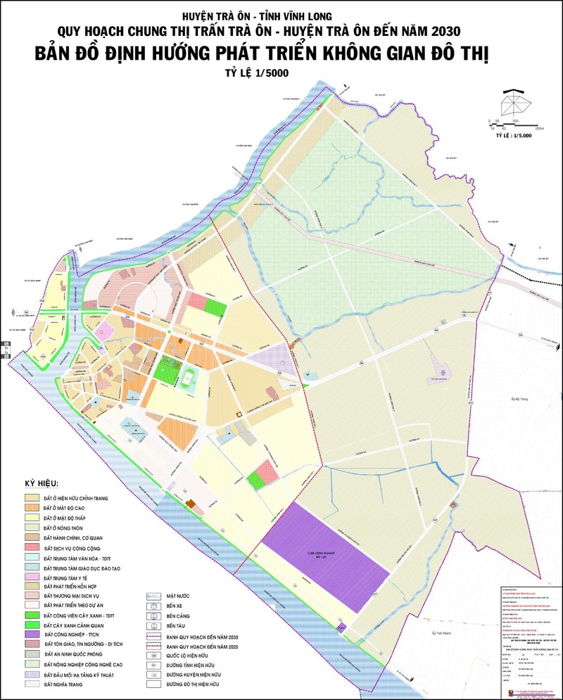 Bản đồ định hướng phát triển không gian đô thị thị trấn Trà Ôn, huyện Trà Ôn