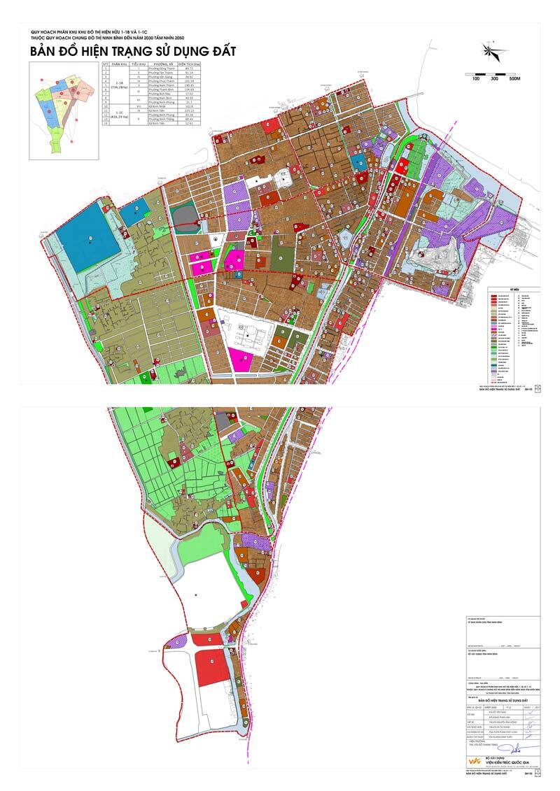 Bản đồ hiện trang sử dụng đất Khu đô thị 1-1-B, 1-1-C, Ninh Bình