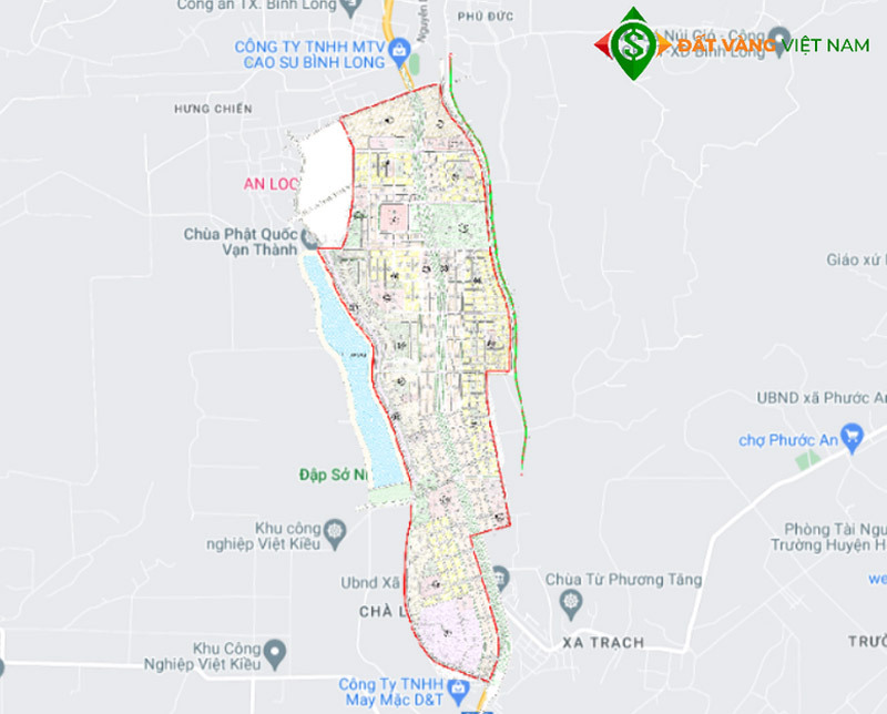 Bản đồ Quy hoạch phân khu Khu đô thị mới Nam An Lộc, T. Bình Phước