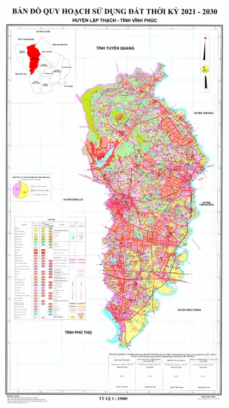 Bản đồ quy hoạch huyện Lập Thạch - Quy hoạch sử dụng đất giai đoạn 2021-2030