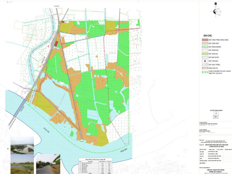 Bản đồ đánh giá kiến trúc cảnh quan và đánh giá đất xây dựng khu vực Bắc Sông Cấm