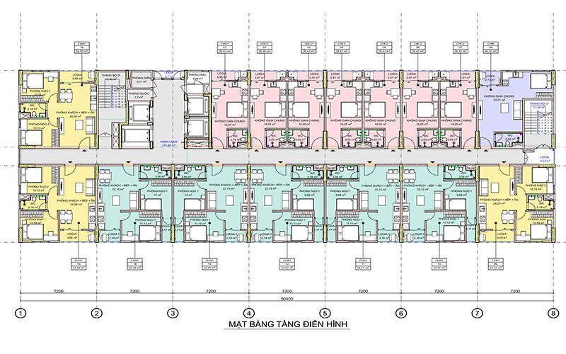 Mặt bằng tầng điển hình tại dự án Evergreen Tràng Duệ