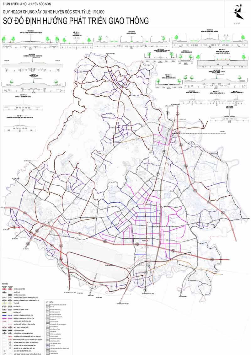 Bản đồ quy hoạch huyện Sóc Sơn - Định hướng phát triển giao thông