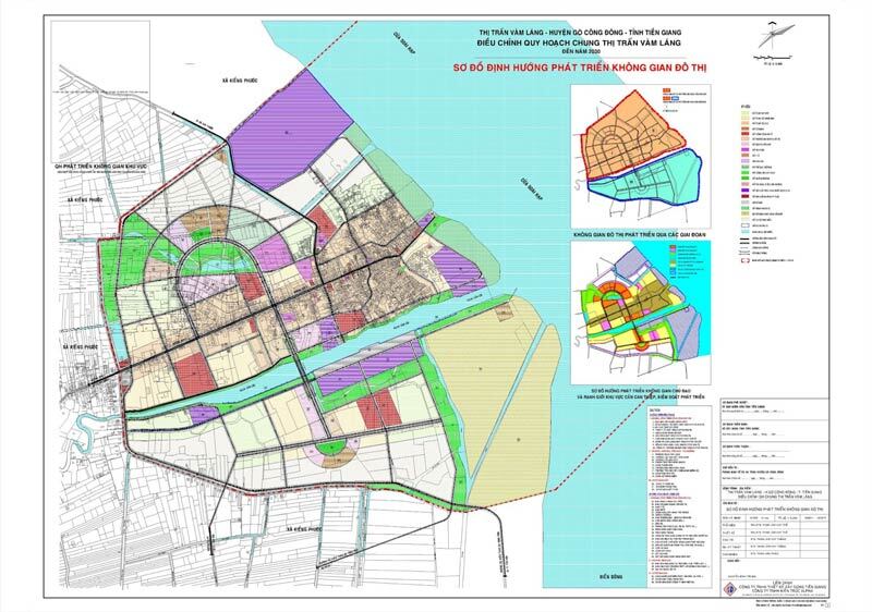 Bản đồ định hướng phát triển quy hoạch thị trấn Vàm Láng