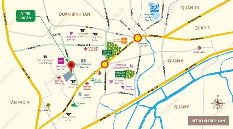 Vị trí dự án AIO City Bình Tân