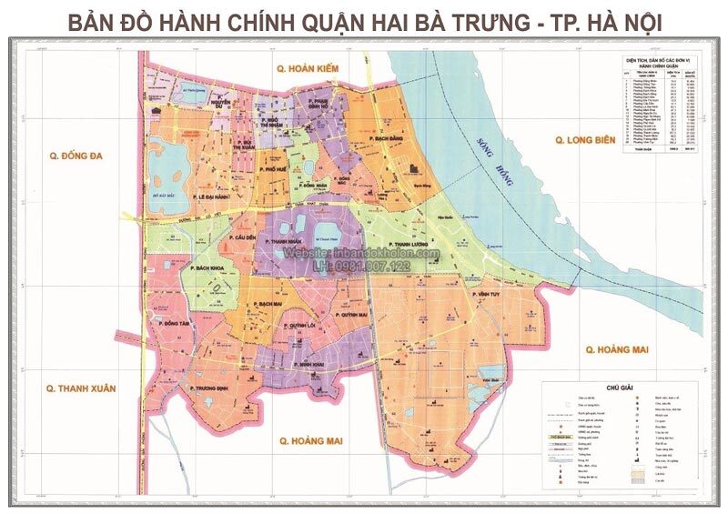 Bản đồ hành chính quận Hai Bà Trưng