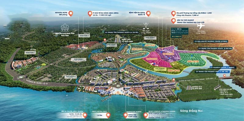 Vị trí dự án Aqua City Novaland Đồng Nai