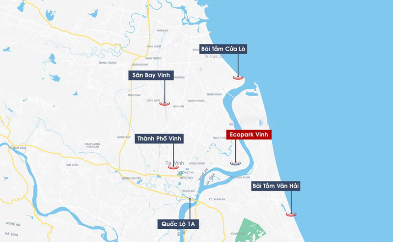 Vị trí dự án Ecopark Vinh Nghệ An