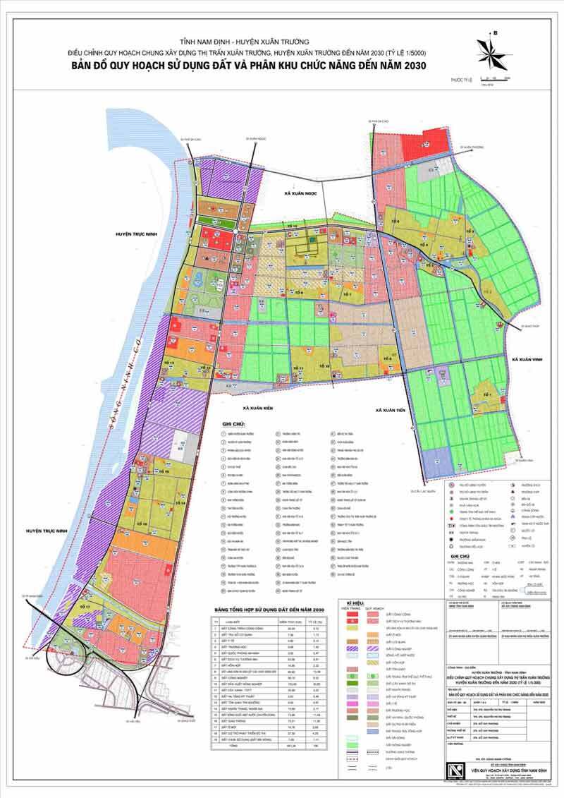 Bản đồ quy hoạch sử dụng đất thị trấn Xuân Trường