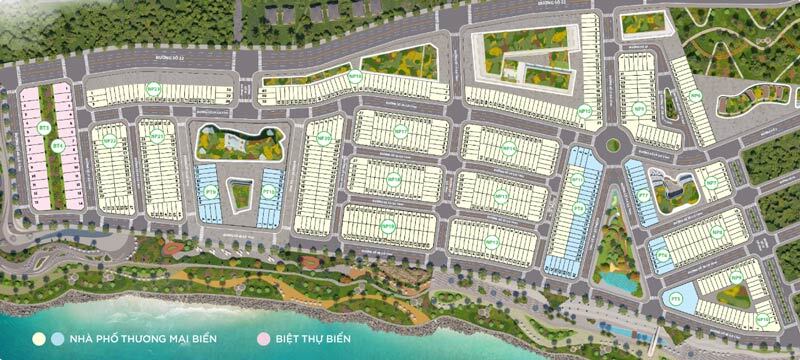 Mặt bằng phân khu Pearl Harbour & Ocean Bay tại dự án Lagi New City