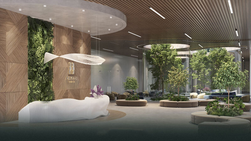 Phối cảnh sảnh tòa nhà tại Meraki Residences Ecopark