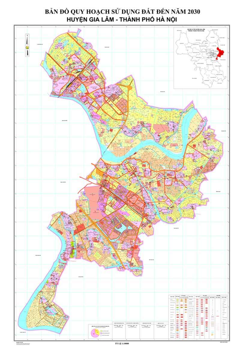 Bản đồ quy hoạch sử dụng đất huyện Gia Lâm đến năm 2030