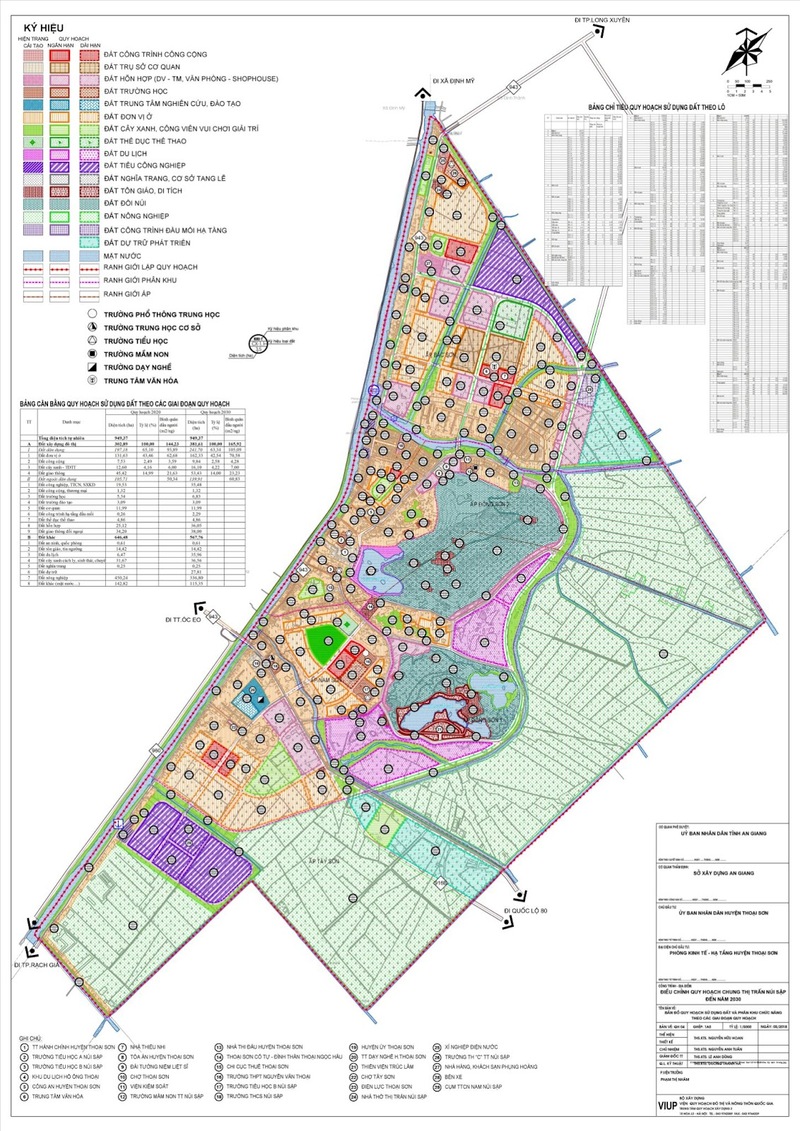 Bản đồ quy hoạch sử dụng đất Quy hoạch chung thị trấn Núi Sập, huyện Thoại Sơn, tỉnh An Giang đến năm 2030