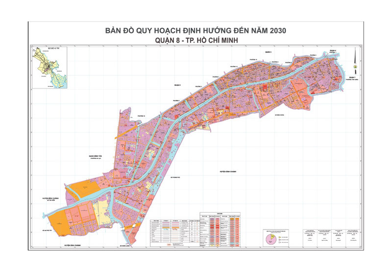 Bản đồ quy hoạch Quận 8 định hướng đến năm 2030
