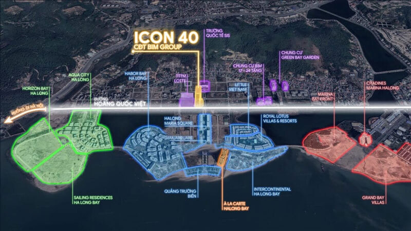 Vị trí dự án Icon40 Hạ Long