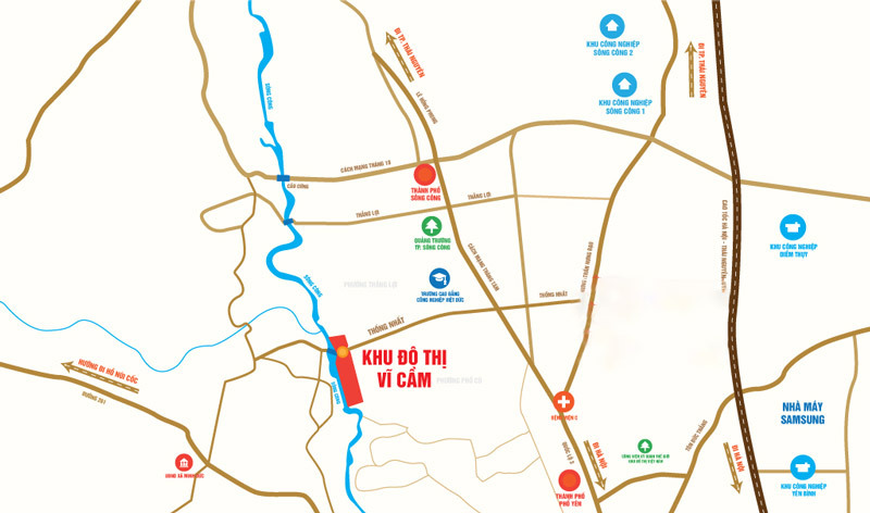 Vị trí dự án Khu đô thị Vĩ Cầm