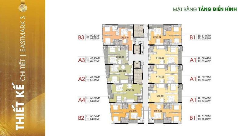 Mặt bằng tầng điển hình dự án The Hybrid 3