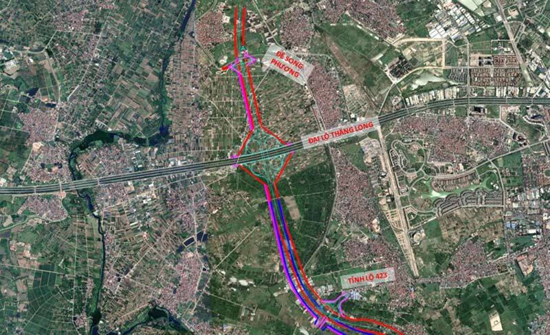Chỉ giới đường đỏ đường vành đai 4 đoạn qua huyện Hoài Đức