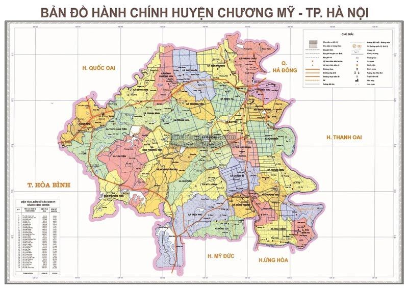 Bản đồ hành chính huyện Chương Mỹ