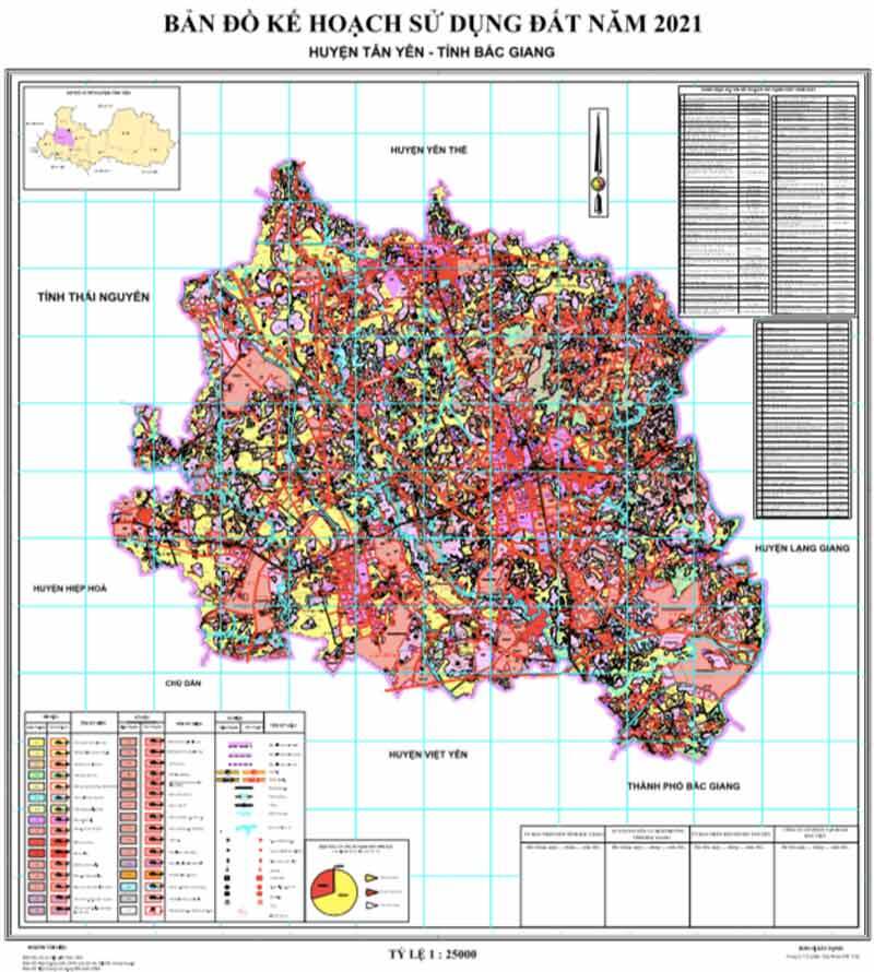 Bản đồ kế hoạch sử dụng đất H. Tân Yên, T. Bắc Giang năm 2031