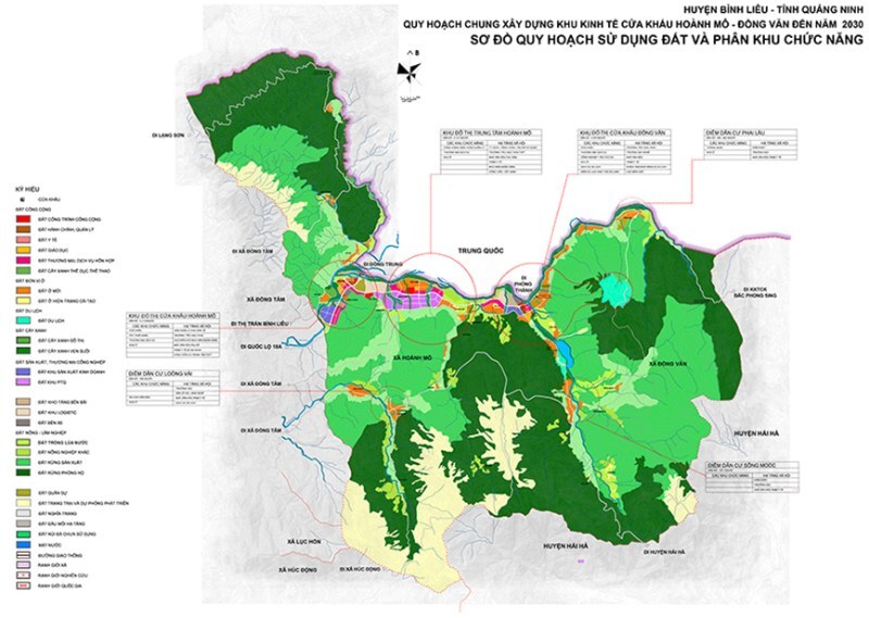 Bản vẽ quy hoạch sử dụng đất của Quy hoạch chung xây dựng Khu kinh tế cửa khẩu Hoành Mô - Đồng Văn, tỉnh Quảng Ninh đến năm 2030 