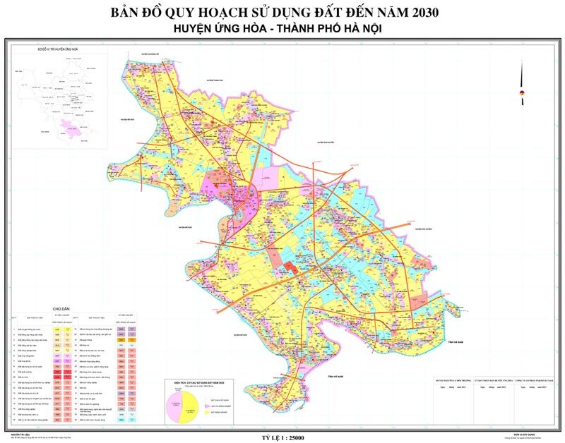 Bản đồ quy hoạch sử dụng đất huyện Ứng Hòa đến năm 2030