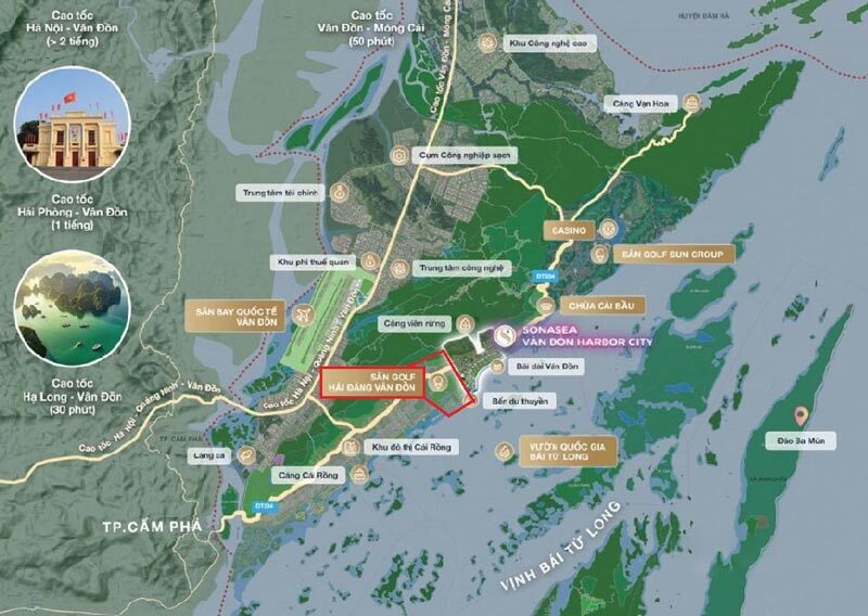 Vị trí dự án Monbay Vân Đồn Quảng Ninh