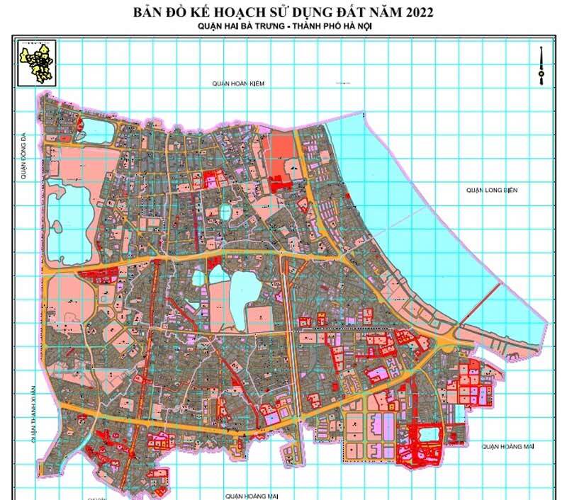 Bản đồ quy hoạch quận Hai Bà Trưng - Kế hoạch sử dụng đất 2022