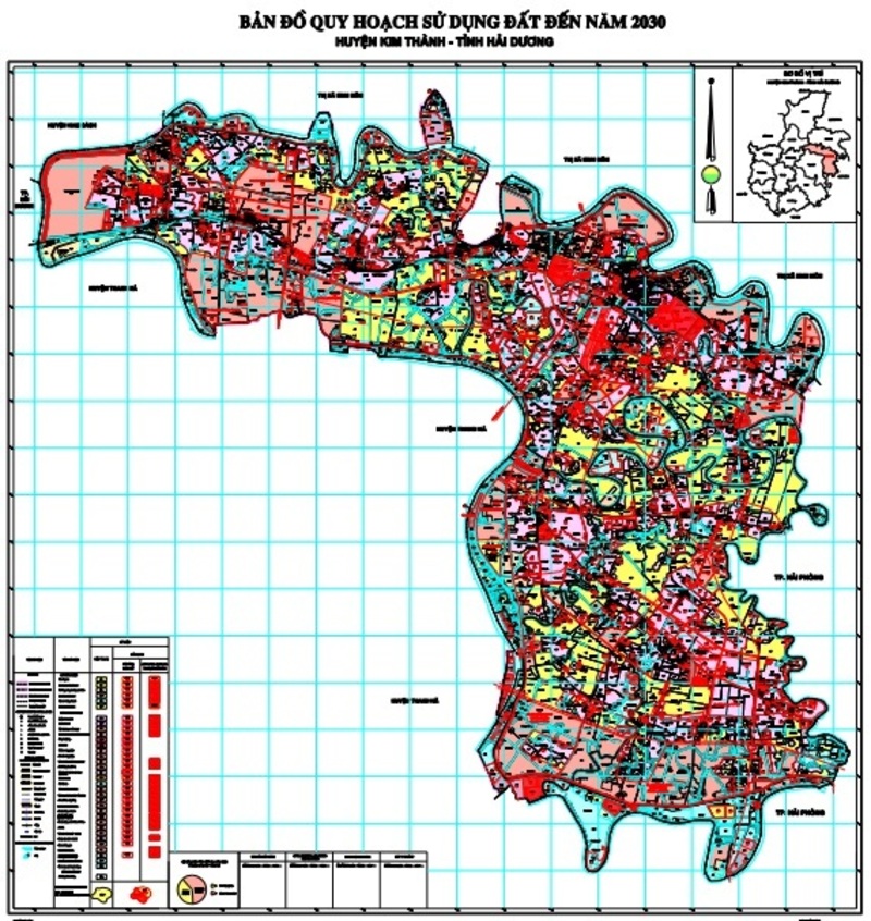 Bản đồ quy hoạch xây dựng vùng huyện Kim Thành, T. Hải Dương đến năm 2030