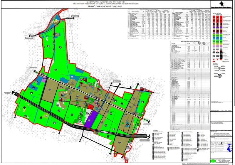 Bản vẽ hiện trạng sử dụng đất xã quy hoạch chung xây dựng xã Nga Trường, huyện Nga Sơn đến năm 2030