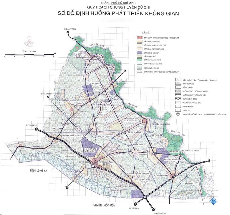 Sơ đồ định hướng phát triển không gian huyện Củ Chi 