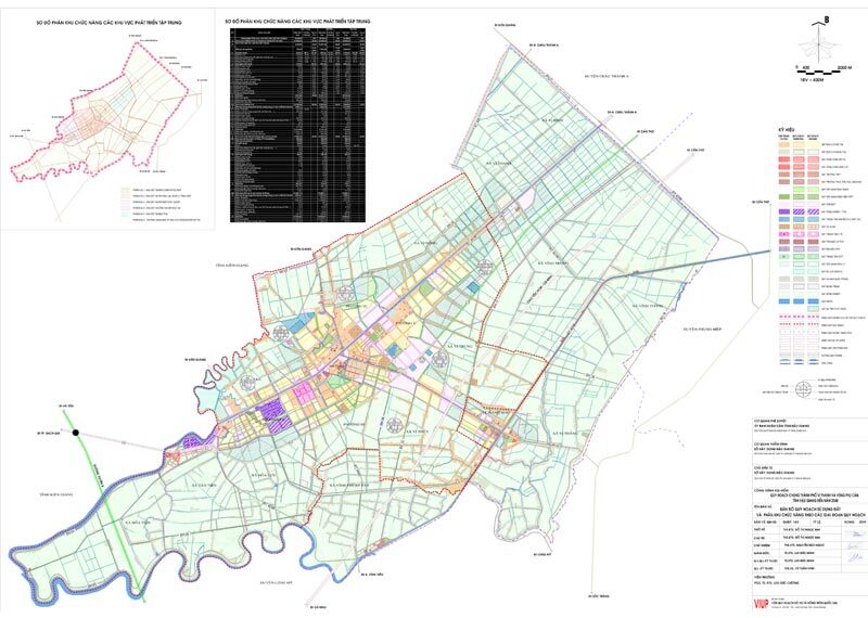 Bản đồ quy hoạch sử dụng đất thành phố Vị Thanh và vùng phụ cận