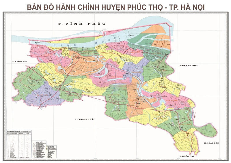 Bản đồ hành chính quận Phúc Thọ