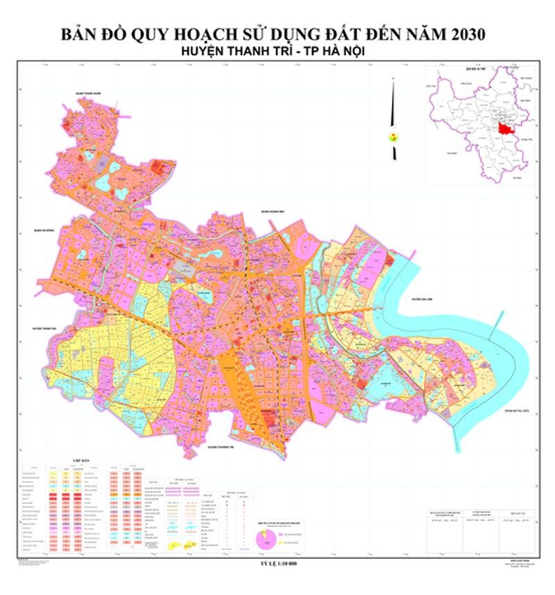 Bản đồ quy hoạch huyện Thanh Trì - Quy hoạch sử dụng đất