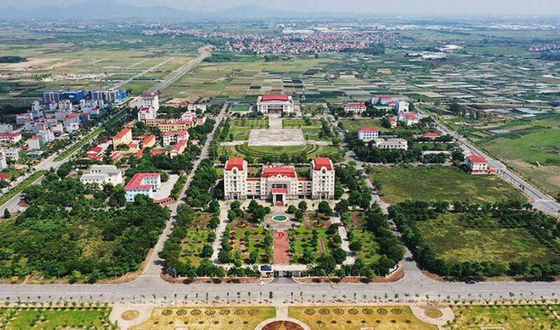 Toàn cảnh trung tâm hành chính huyện Mê Linh