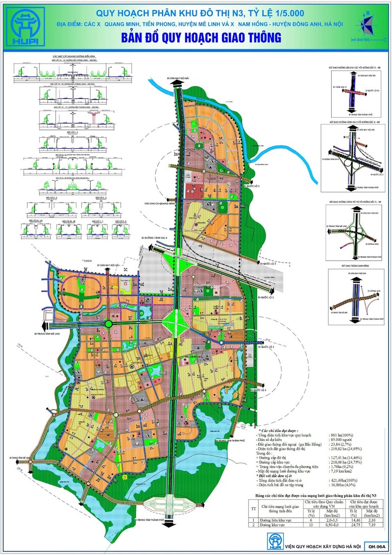 Bản vẽ quy hoạch giao thông phân khu đô thị N3, tỷ lệ 1/5000