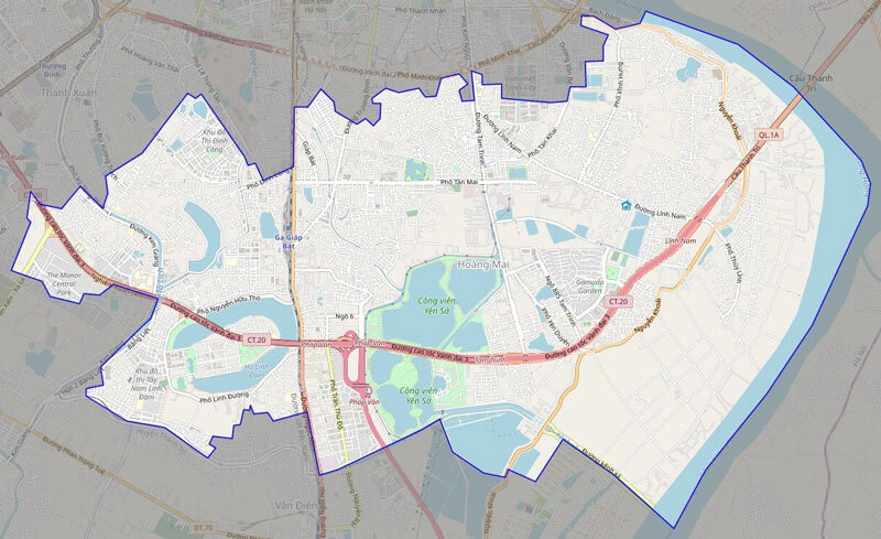 Bản đồ hạ tầng giao thông quận Hoàng Mai