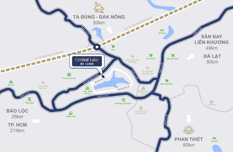Vị trí dự án Central Lake Di Linh