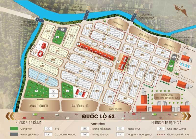 Mặt bằng tổng thể dự án Minh Lương Kiên Giang