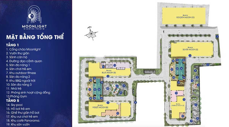 Mặt bằng tổng thể dự án Moonlight Centre Point Bình Tân