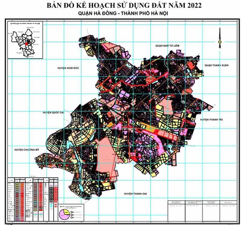 Bản đồ quy hoạch quận Hà Đông - Kế hoạch sử dụng đất 2023