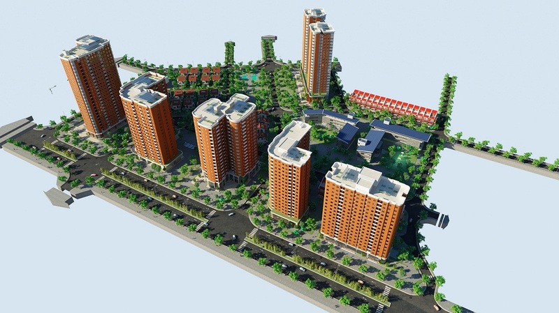 Phối cảnh tổng quan dự án chung cư CT3 Nghĩa Đô