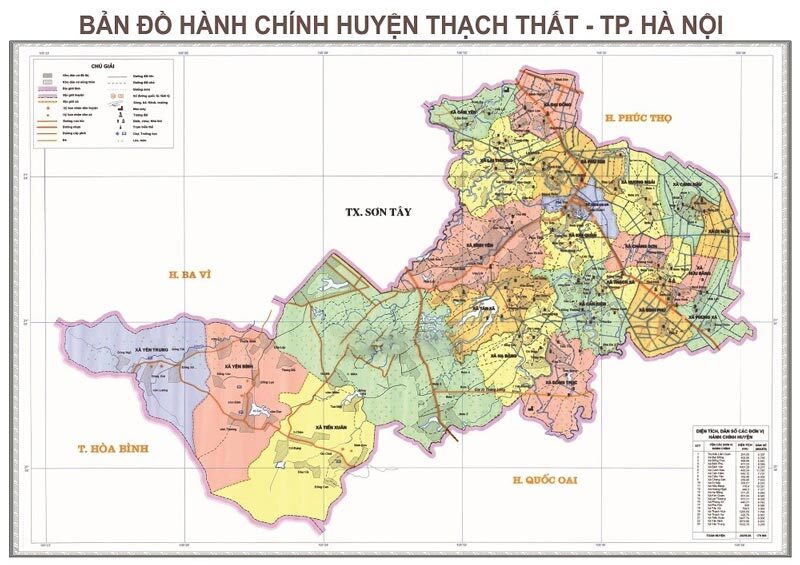 Bản đồ hành chính huyện Thạch Thất