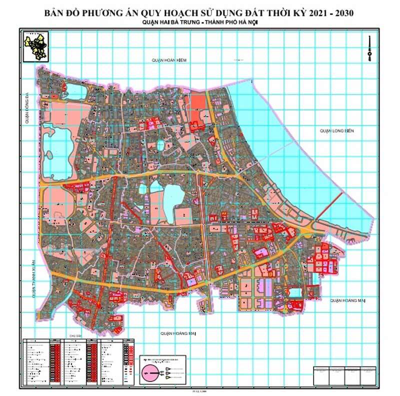 Bản đồ quy hoạch sử dụng đất quận Hai Bà Trưng thời kỳ 2021-2030