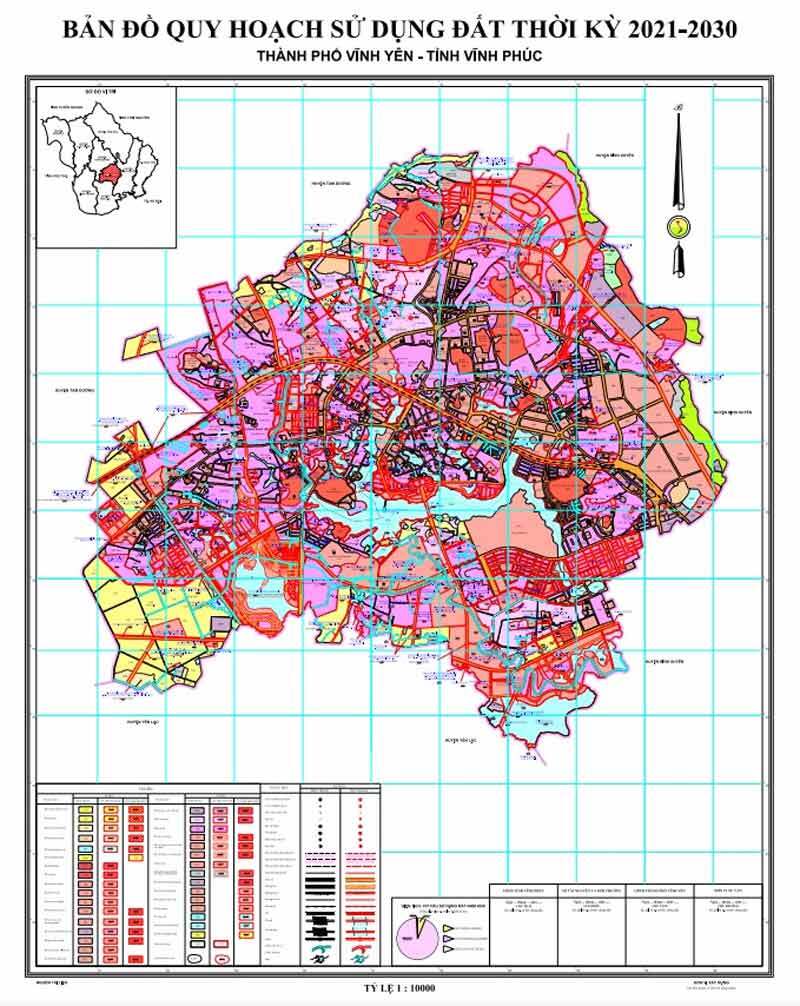 Bản đồ quy hoạch thành phố Vĩnh Yên - Quy hoạch sử dụng đất thời kỳ 2021-2030