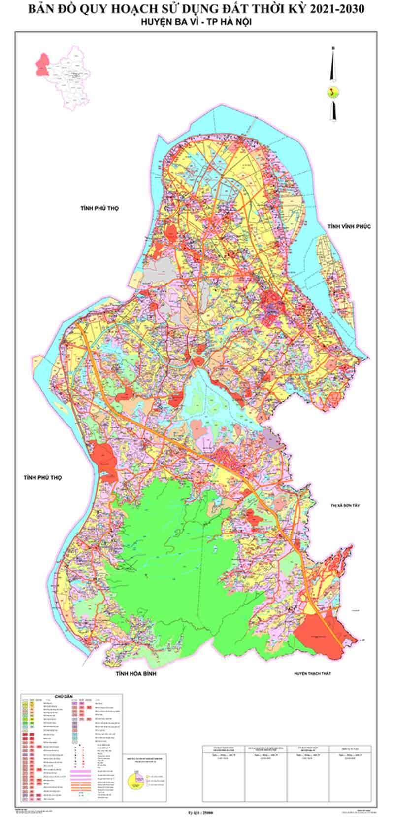 Bản đồ quy hoạch huyện Ba Vì - Thời kỳ 2021-2030